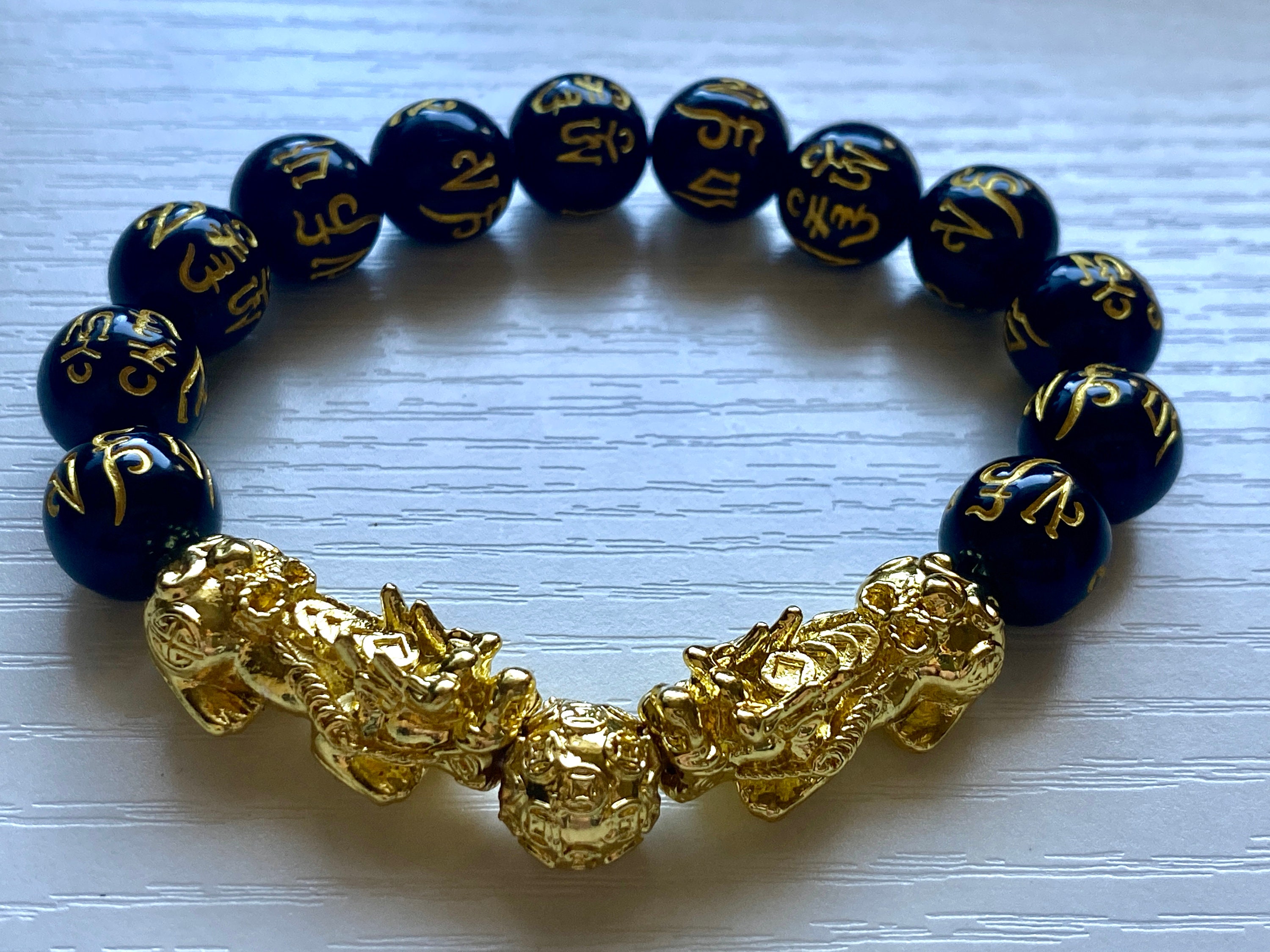Authentic Feng shui Double Pixiu bracelet Blessed by Temple | Etsy
