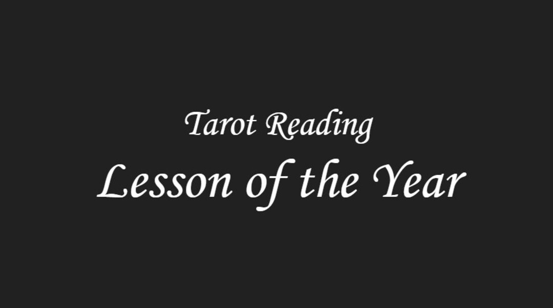 Lesson of the Year Tarot Reading Etsy