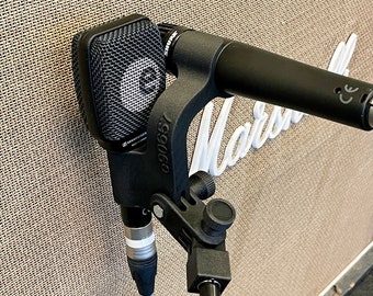 Dual microphone clamp for Sennheiser e906 and Shure SM57