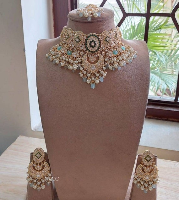 Pastel Kundan Jewelry Heavy Bridal 