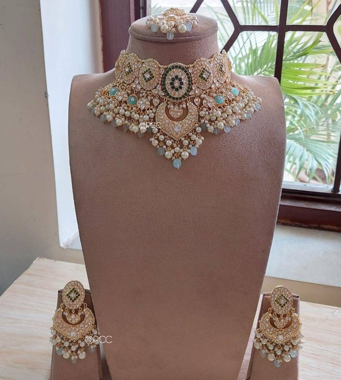 Pastel Kundan Jewelry Heavy bridal jewelry Choker Set Etsy