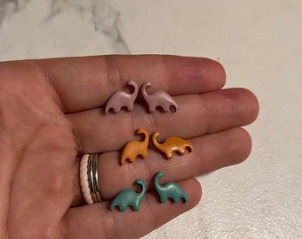 Handmade Polymer Clay Earrings | Lightweight Earrings | Dinosaur Stud Earrings | Brachiosaurus Earrings | Dainty Earrings