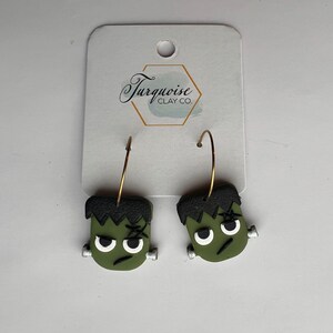 Boucles d’oreilles Frankenstein Dangly Polymer Clay