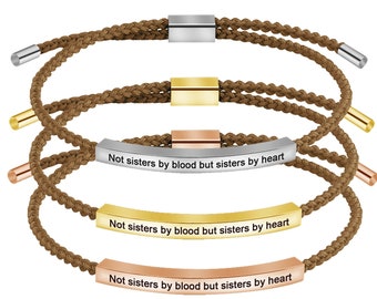 Personalized Message Engraved Bracelet-4 Colors Rope Bracelet-Custom Name/Coordinate/Date Bracelet/Inspirational Words Adjustable Bracelet