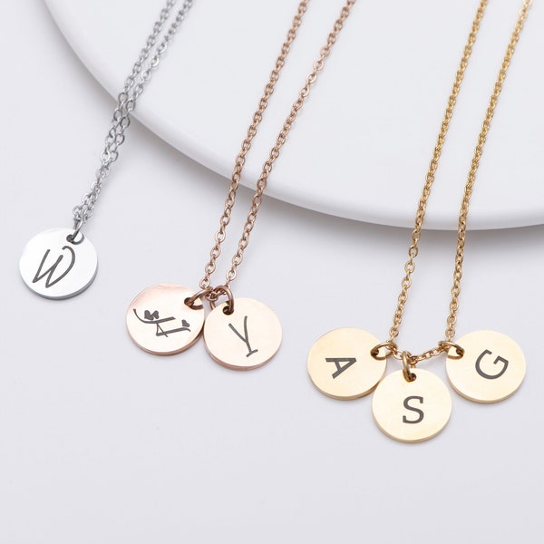 Custom Monogram Necklace-Personalized Engraved Name/Monogram/Coordinate/Arabic/Date/Initial Necklace-Personalized Gift-Initial Necklace