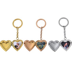Personalisierte Foto Locket Schlüsselanhänger, Individuelle Erinnerung Bild & Text Locket Schlüsselanhänger, Liebe Herz Locket Schlüsselanhänger, Gravieren Name Schlüsselanhänger