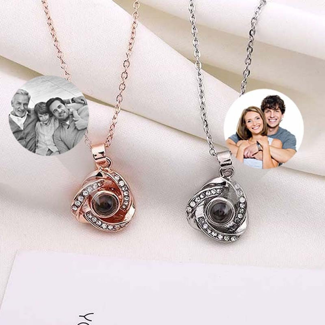 Photo Projection Necklace Custom Photo Necklace Christmas Etsy