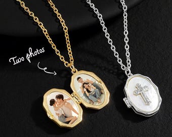 Custom Photo Locket Necklace: Personalized Oval Pendant, Copper Jewelry