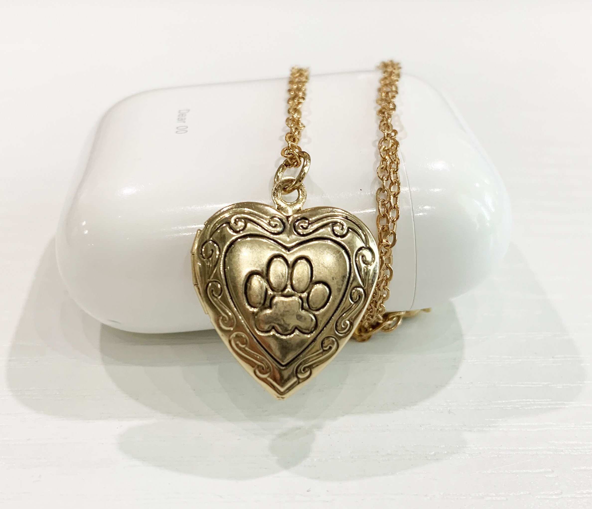 Dog Paw Locket Necklacedog/cat Pet Photo Locket Etsy