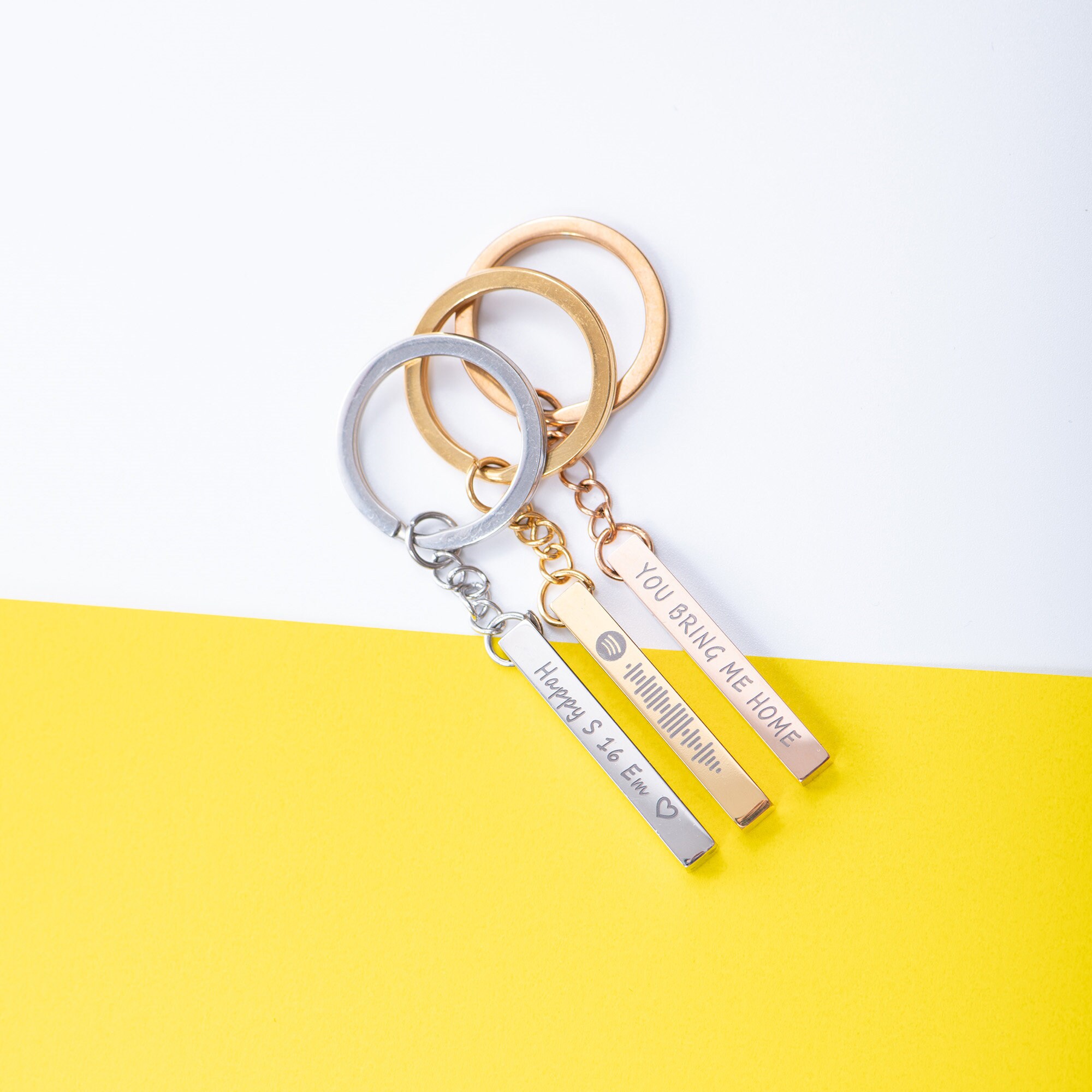 Handmade Vertical 3D Bar Keychain Engraved Inspirational | Etsy