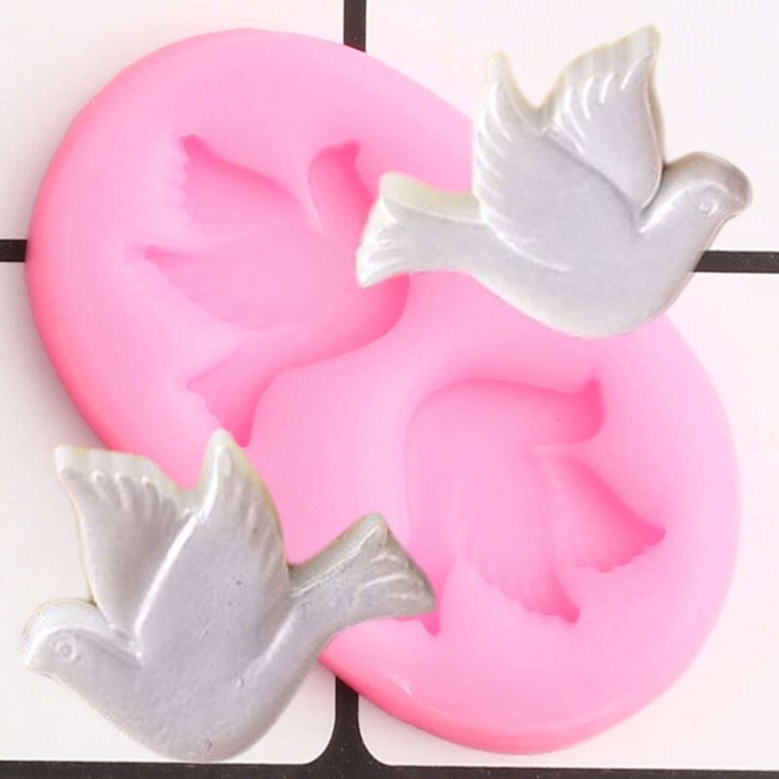 3D Doves Silicone Molds Pigeon Cupcake Topper Fondant Mold DIY Etsy