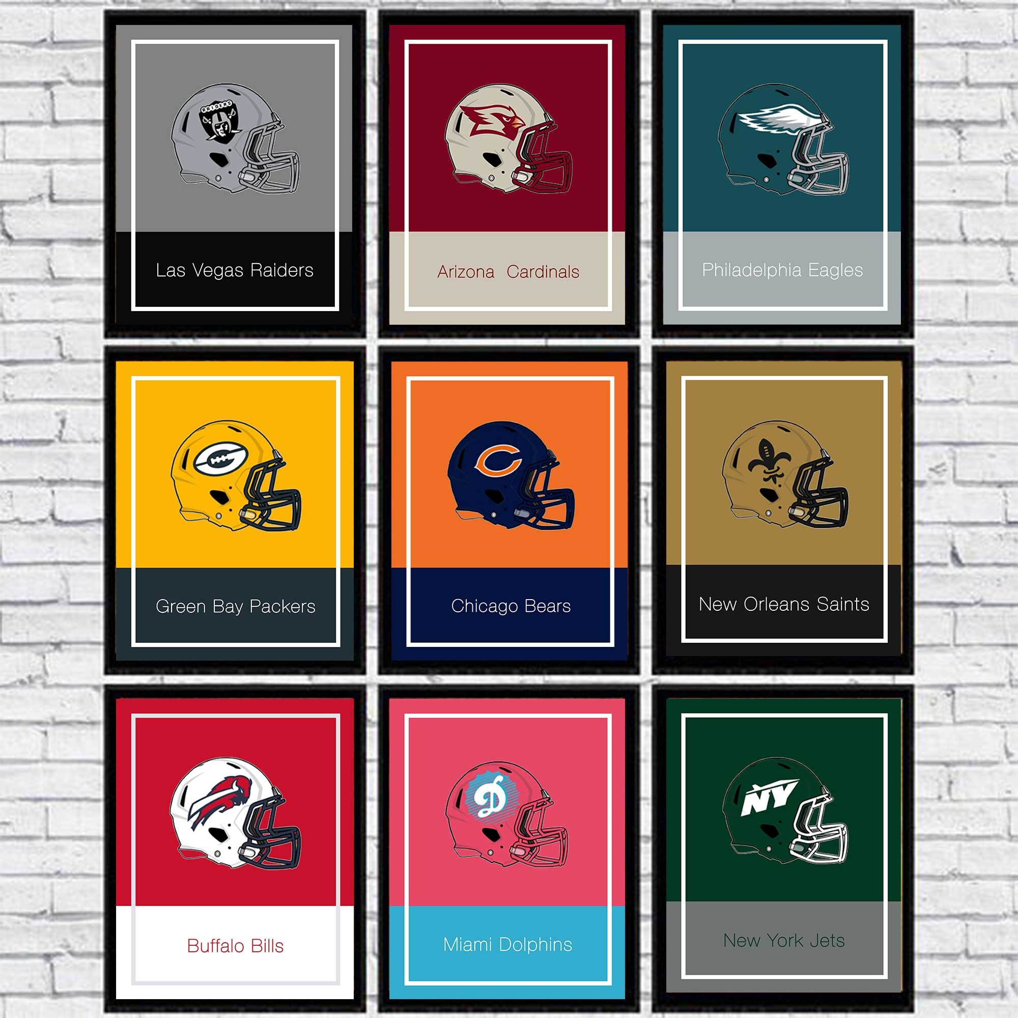 Nfl team poster Digital print poster American Football Etsy