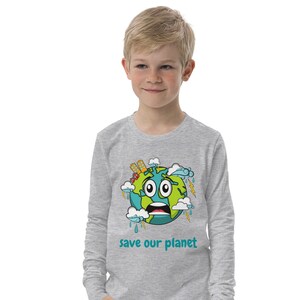 Save Our Planet Climate Action Now! Earth Day Youth Long Sleeve Tee