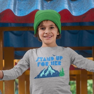 Stand Up For Planet Earth Climate Change Youth Long Sleeve Graphic Shirt