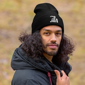 Social Justice Fist Black Lives Matter Embroidered Black Cuffed Beanie Hat