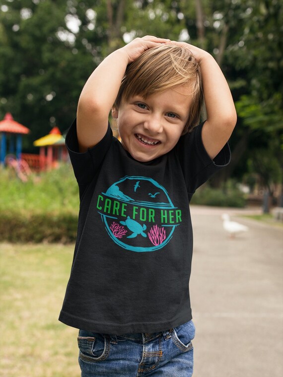 Care for Planet Earth Neon Trendy Climate Change Toddler Short