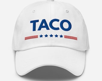 Funny Trump Taco Embroidered Dad Hat Chicken on back Political Humor Viral Meme