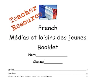 French GCSE/KS3 Revision Booklet - Les médias et les loisirs with ANSWER KEY
