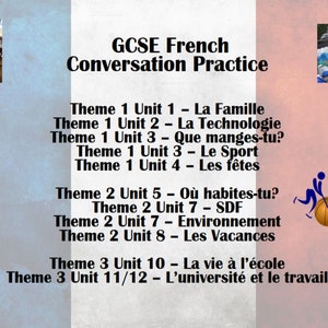 GCSE AQA French Speaking Practice - Ppt with recorded questions covering all 3 themes