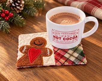 Kerstpeperkoekmannetje mokonderzetter