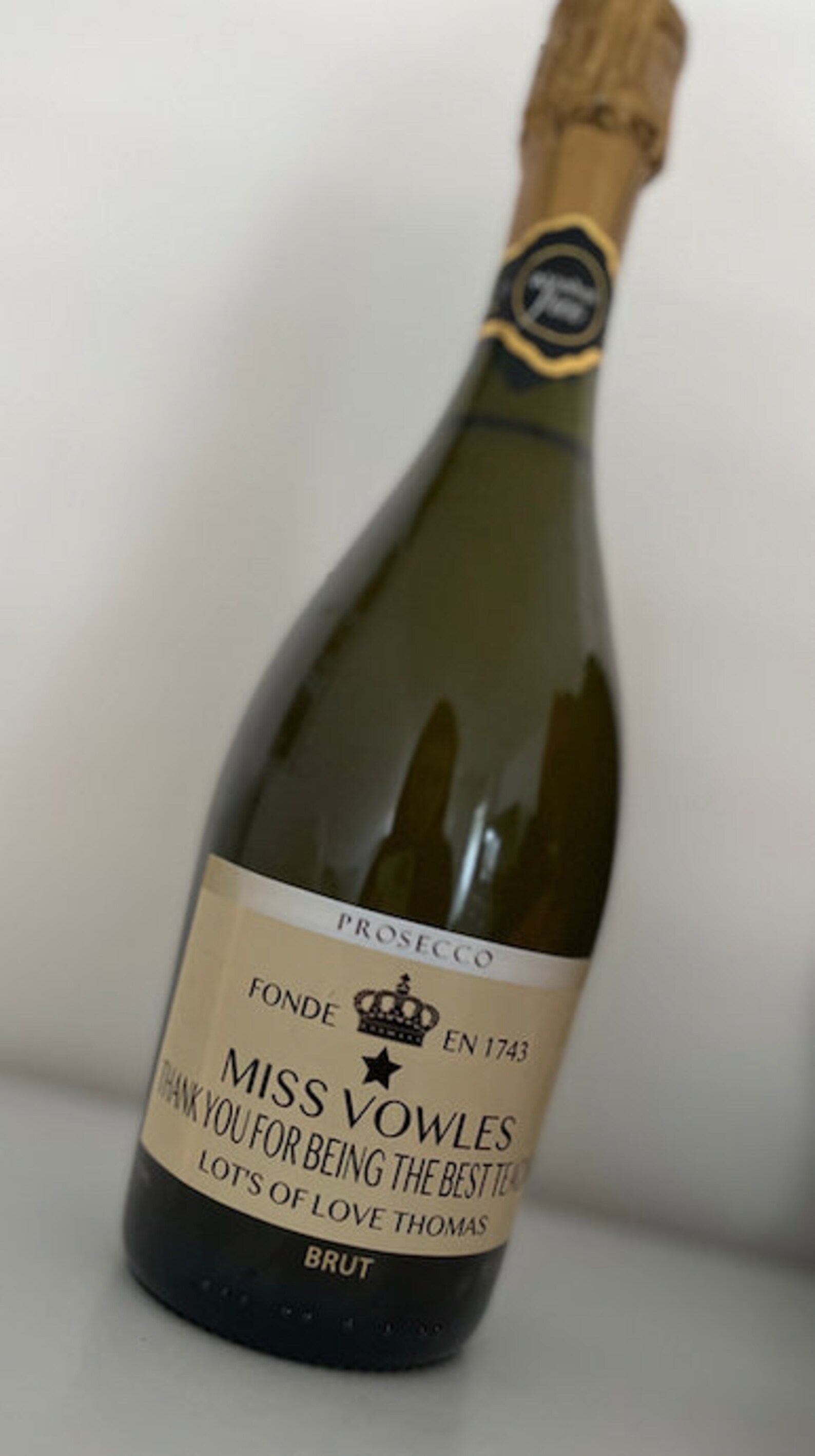 Personalised prosecco bottle label Perfect Etsy