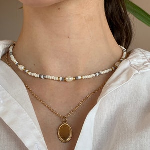 Zara~ Pearl Necklace Boho Freshwater Pearl Necklace Pearl Choker Rocailles Personalizable Chain