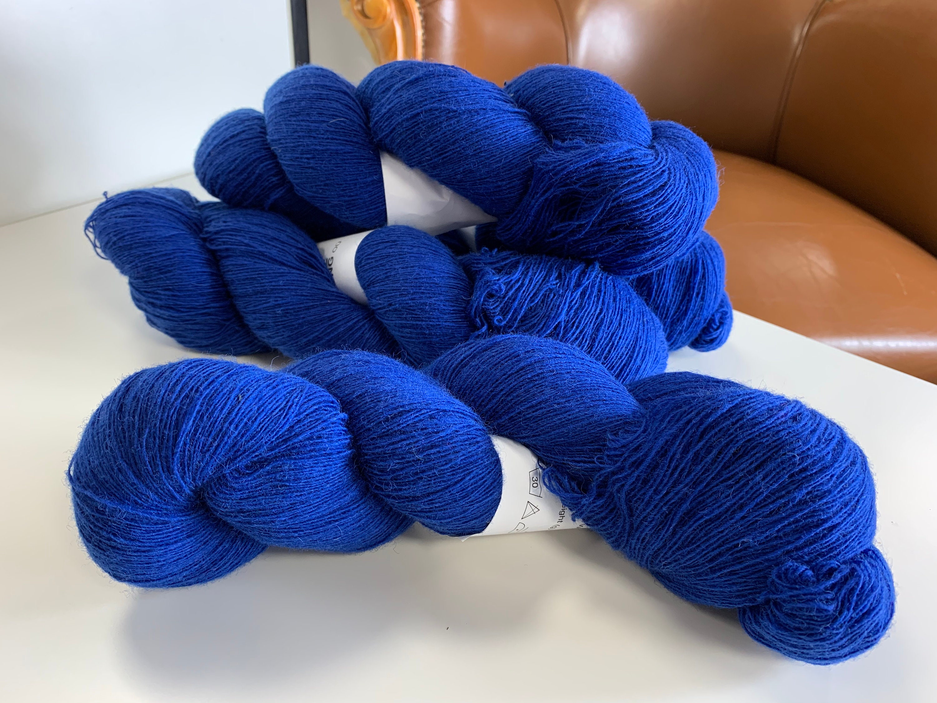 Natural Wool Yarn, Blue Thin Wool Yarn for Crocheting Weaving, 100% Sheep  Wool Yarn Lot, Hand & Machine Knitting, 8/1 Single Wool 
