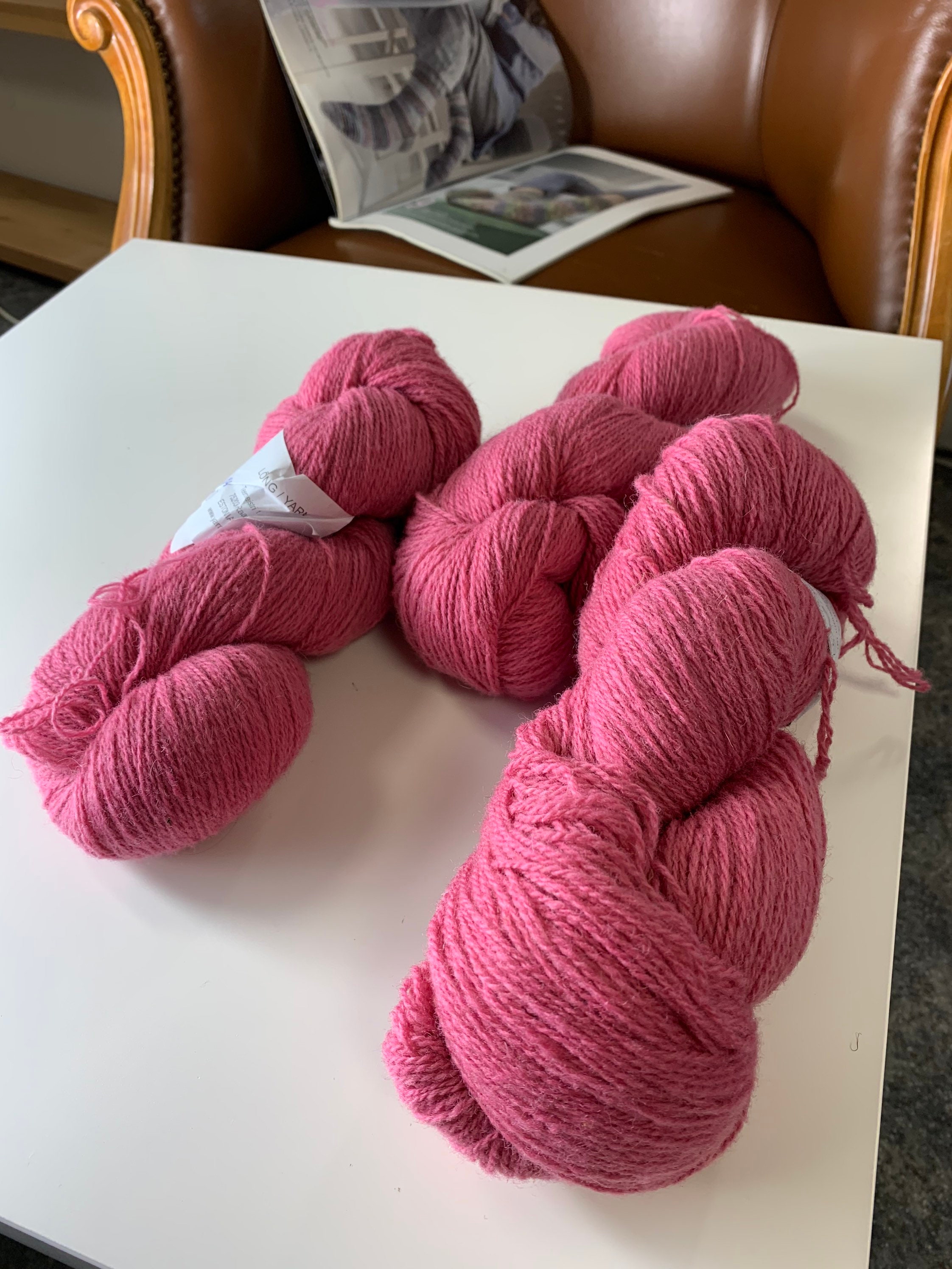 Natural Wool Yarn, Pink Thin Wool Yarn for Crocheting Weaving, 100% Sheep  Wool Yarn Lot, Hand & Machine Knitting, 8/1 Single Wool 