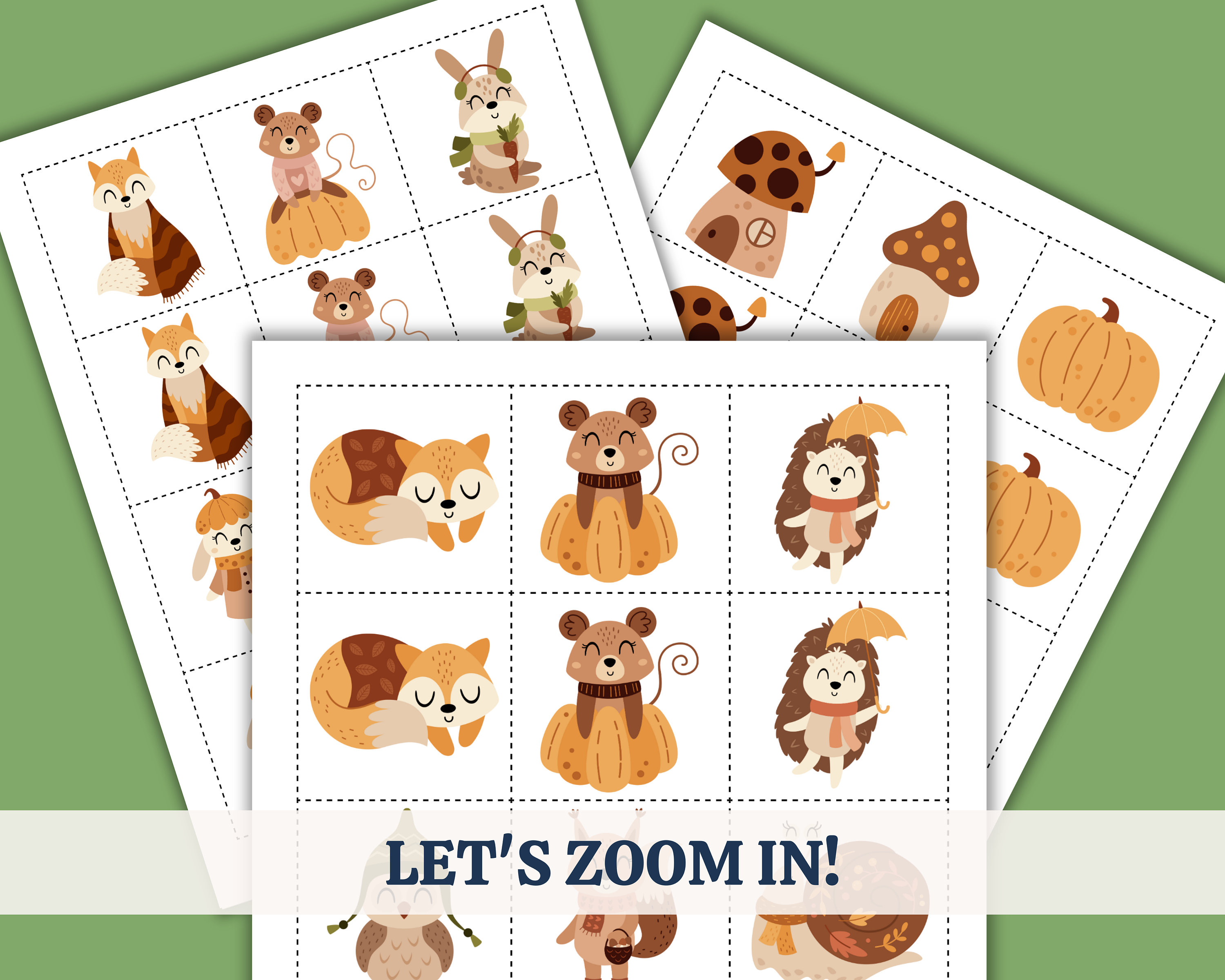 Autumn Kids Printable Matching Game Fall Kids Activity Instant Download ...