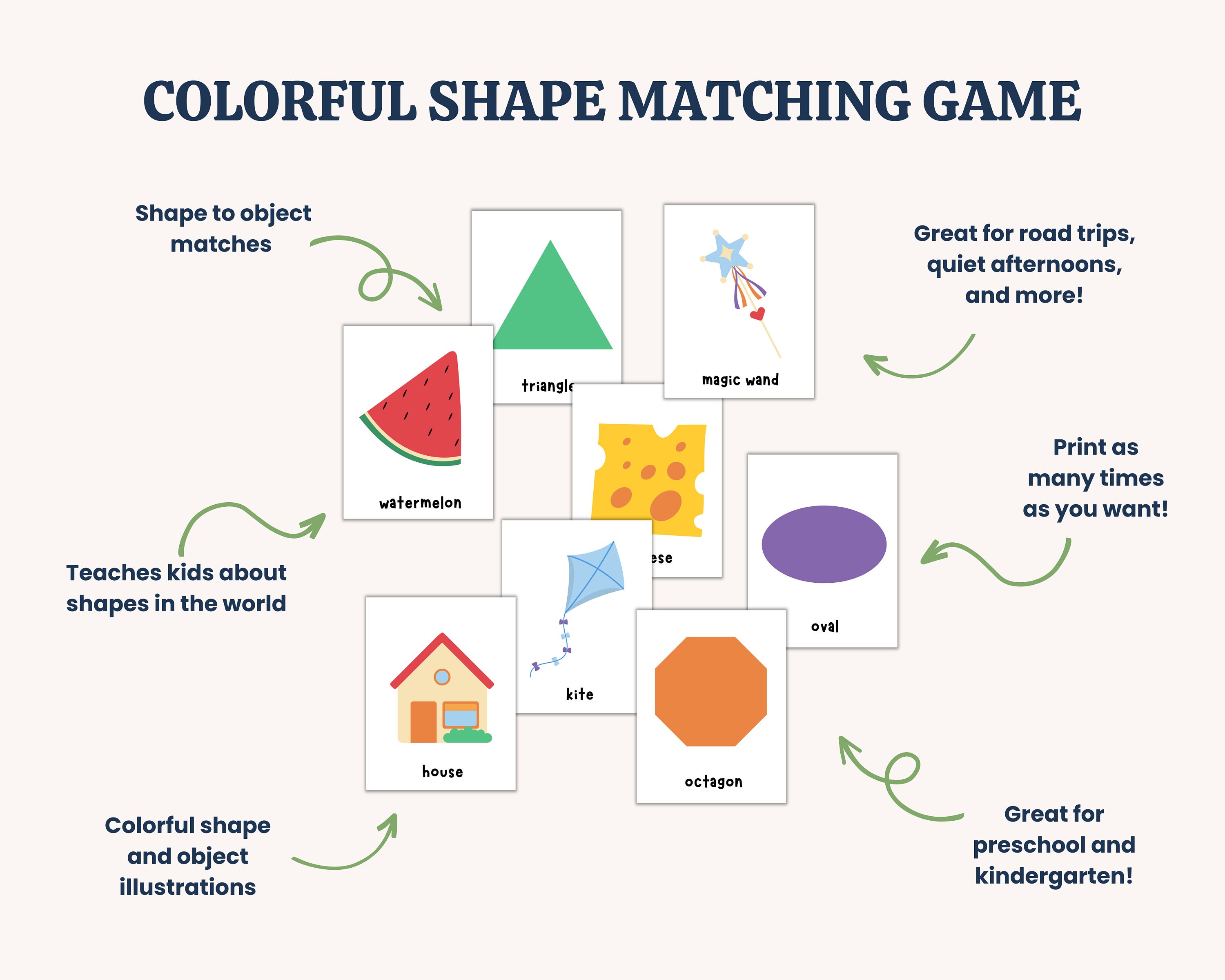 Printable Shape Matching Game Fun and Educational Interactive Learning ...