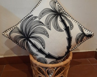 Handmade cushion cover stitch Palm / 50x50 cm