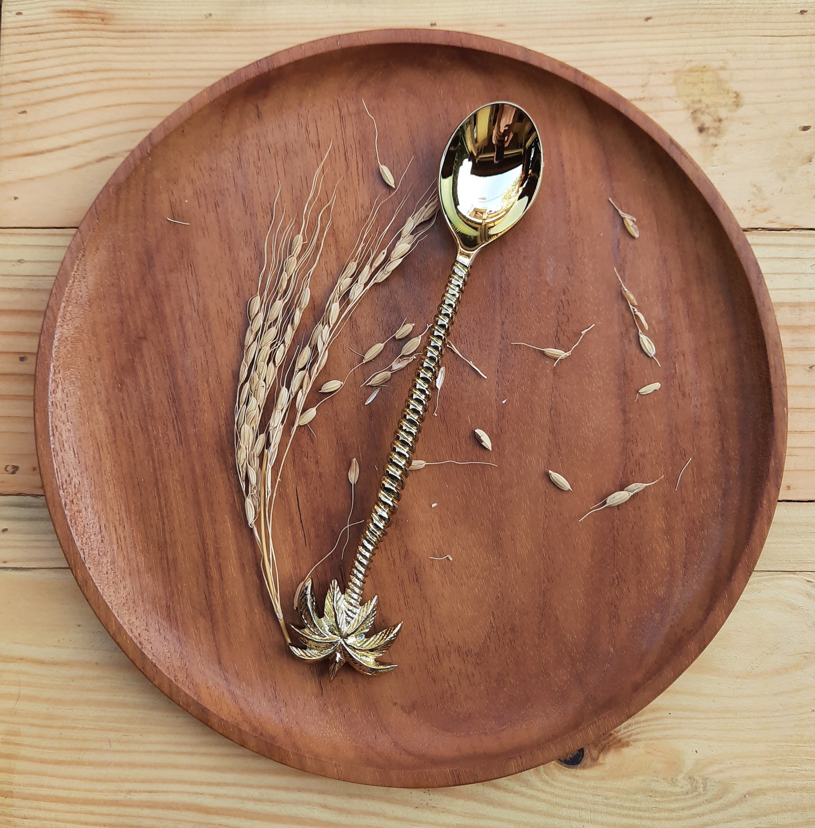 Brass 4 PC Palm Tree Spoon Brass Cutlery Bras Tropical Etsy Australia