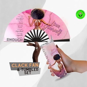 Personalized Clack Fan & Tumbler Set: Custom Cheer Gift, Party Favors