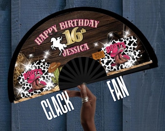 Birthday Clack Fan 25x13 – Where them fans at? with Photo, Party Favor, Birthday, Wedding, Festival, Sports, Line Dance Gift - Predesigned