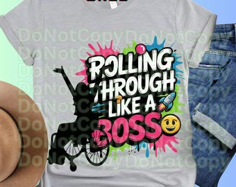 Diseño de camiseta de Wheelchair Diva: Avanzando como un jefe (Descarga digital)