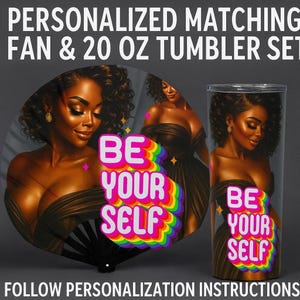 Personalized Clack Fan & Tumbler Set: Custom Cheer Gift, Event Party Favors