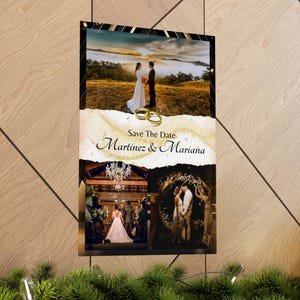 Pôster de foto de casamento, foto de parede de foto de família, impressão de foto grande, arte de parede de memória de família, colagem de fotos, presente para os pais, foto de família
