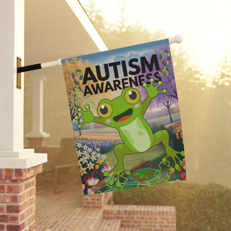 Autism Frog Pole Banner, Autism Flag, Autistic Home Decoration, ASD ...