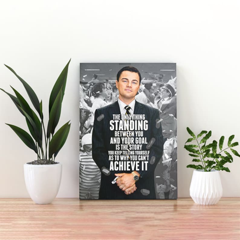 Wolf of Wallstreet Motivational Canvas Poster, Wolf of Wallstreet, Leonardo Dicaprio bild 1