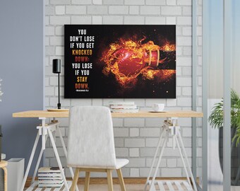 Mohammed Ali, Knocked Down, Stay Down, Boxing Canvas Poster