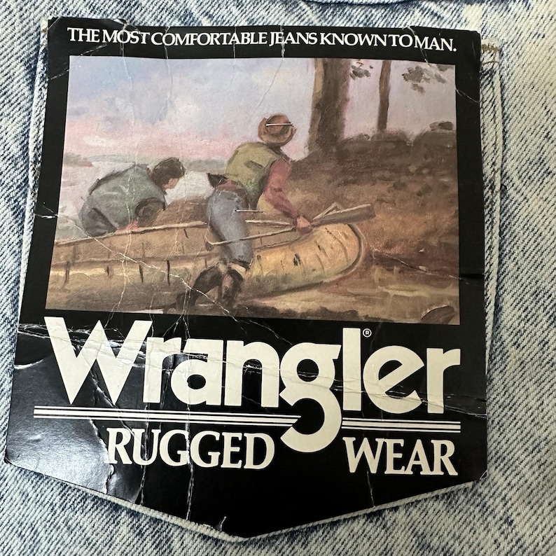 Vintage WRANGLER Rugged Wear Western Cowboy Rodeo Denim Jeans 40 x 30 NOS afbeelding 2