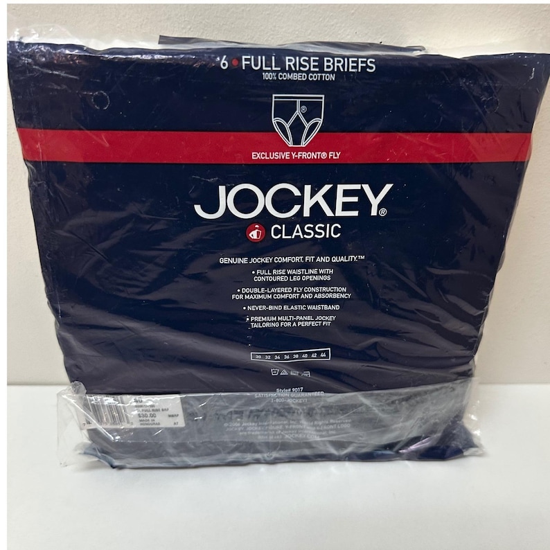 Vtg Jockey Men's Classic Full Rise Briefs 6-Pack White Y-Front Fly 40 image 2