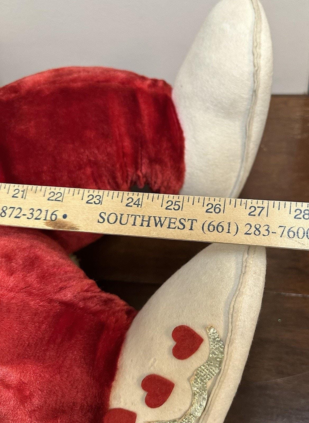 Vintage Rushton Rubber Face Plush Valentine's Bear Large 27” Tall