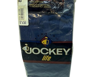 Vintage 1996 Jockey Life Herren Lo-Rise Slip Blau 100% Baumwolle Größe 40 8006CR NEU
