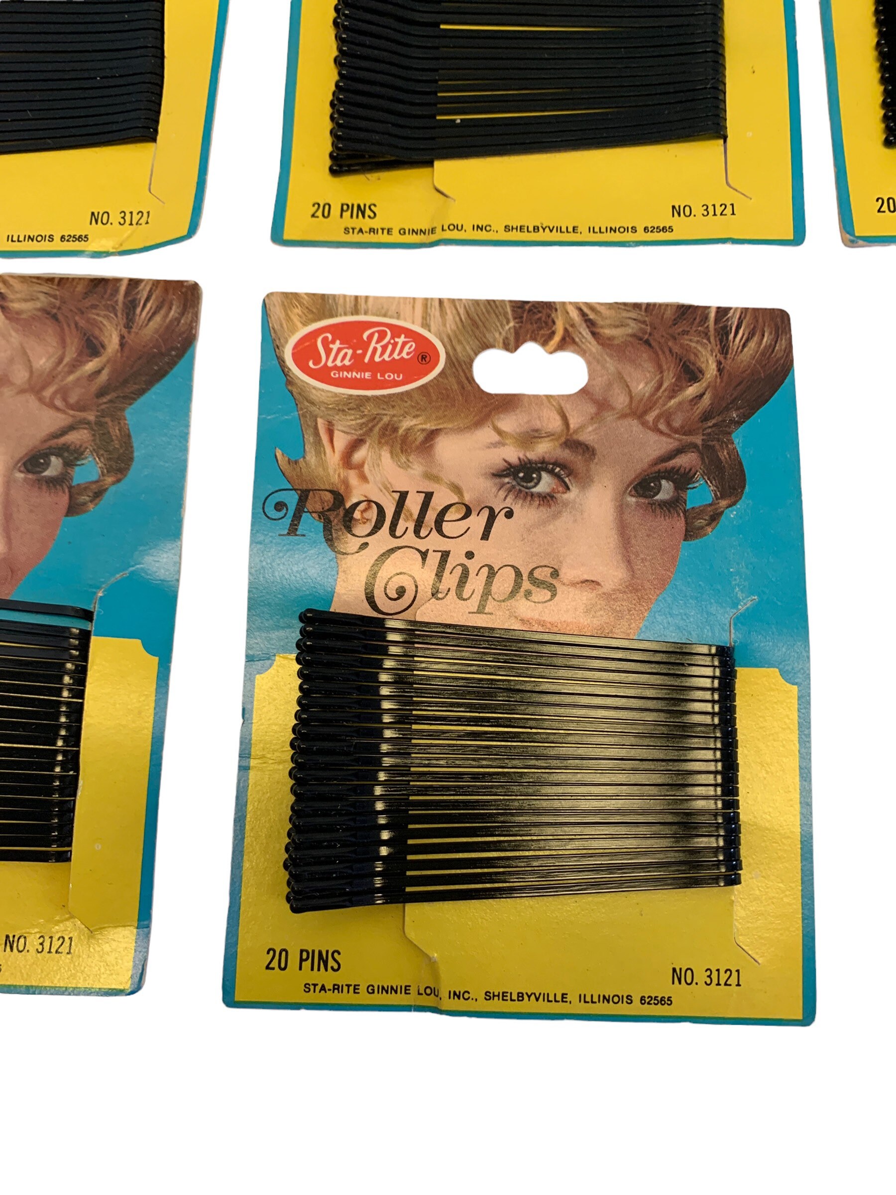 Vtg STA-RITE Ginnie Lou Roller Clips-10pkgs-20 Pins Each 