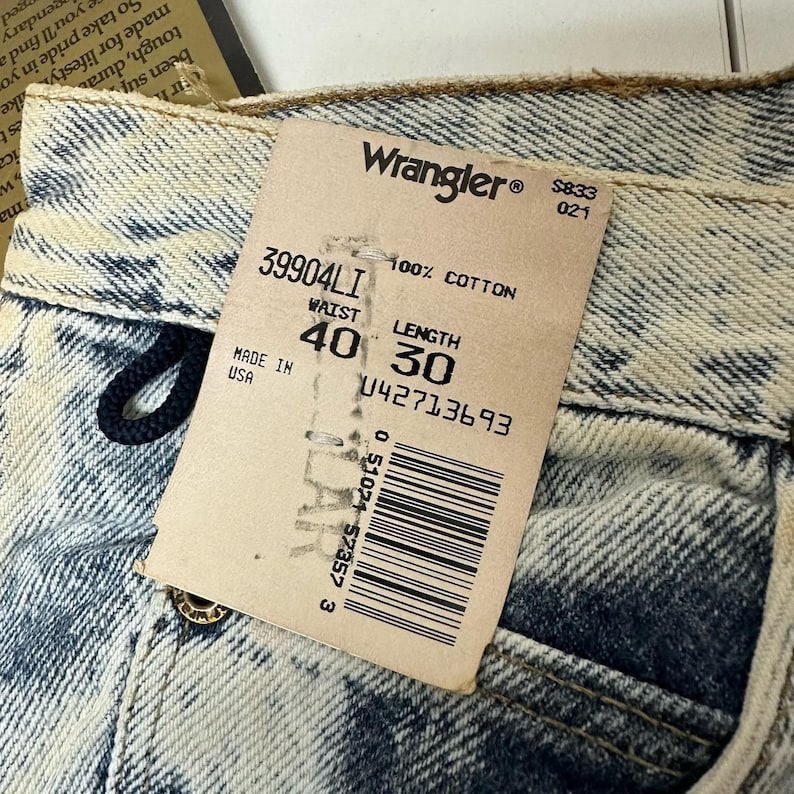 Vintage WRANGLER Rugged Wear Western Cowboy Rodeo Denim Jeans 40 x 30 NOS afbeelding 10