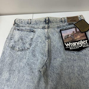 Vintage WRANGLER Rugged Wear Western Cowboy Rodeo Denim Jeans 40 x 30 NOS afbeelding 7