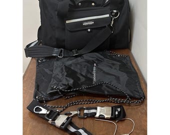 Vintage Ralph Lauren Polo Sport Black Duffle Bag Luggage Carry On With Extras