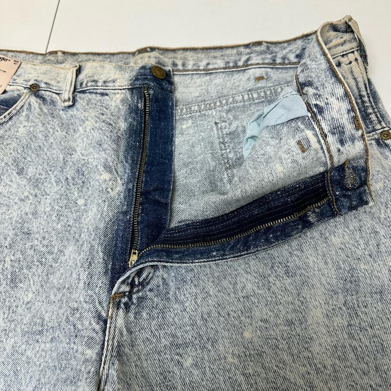 Vintage WRANGLER Rugged Wear Western Cowboy Rodeo Denim Jeans 40 x 30 NOS afbeelding 11