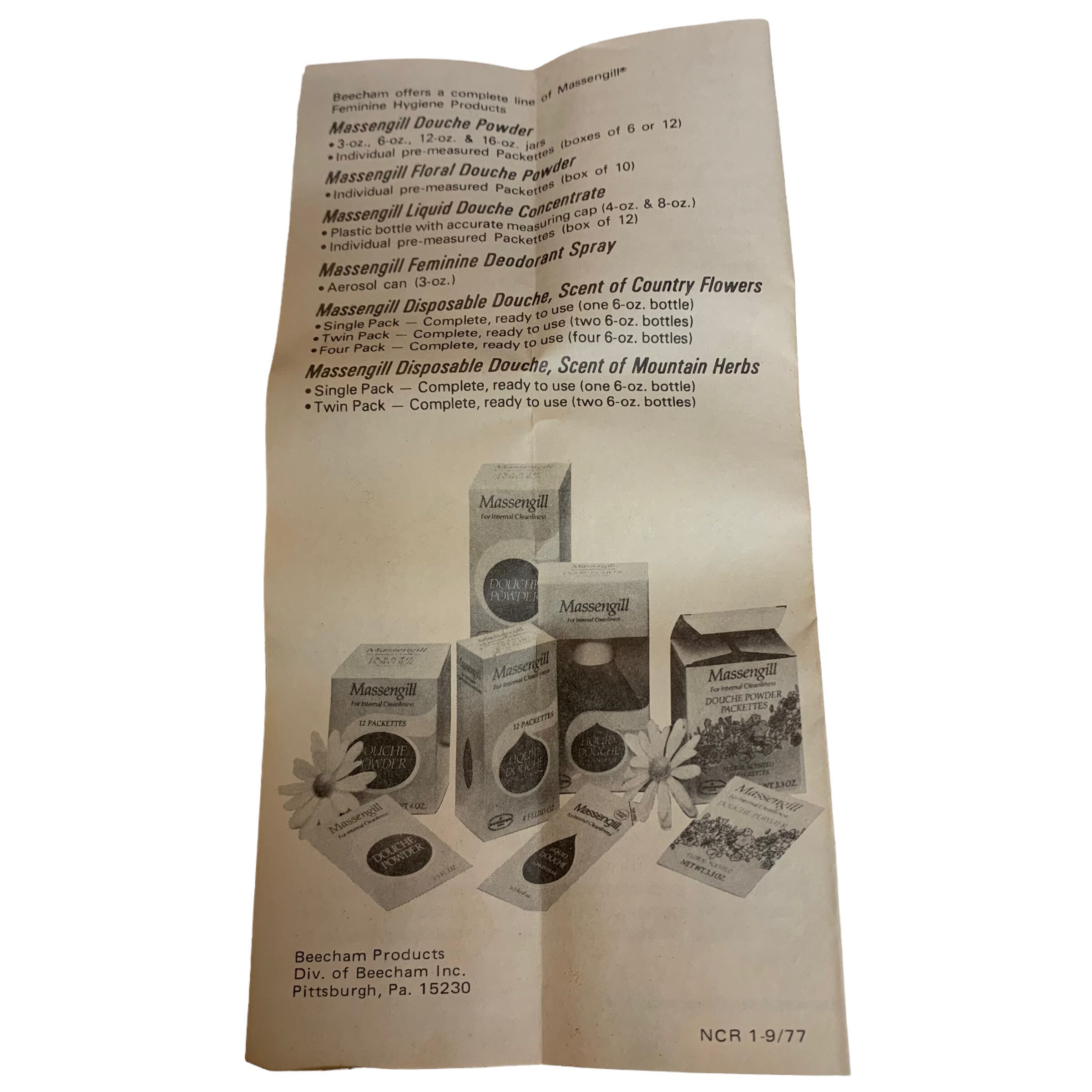 Vintage MASSENGILL Douche Powder Packettes Full Box 10 Foil Etsy